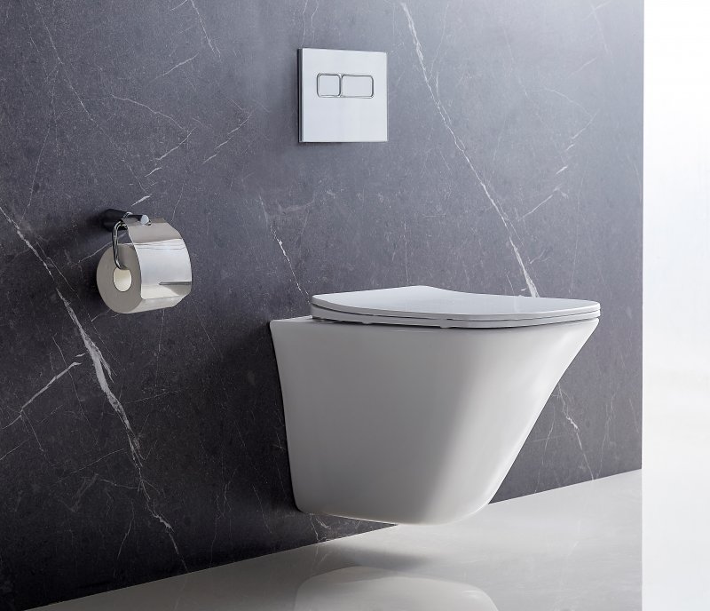 Унитаз подвесной безободковый BelBagno Marmi BB052CHR белый