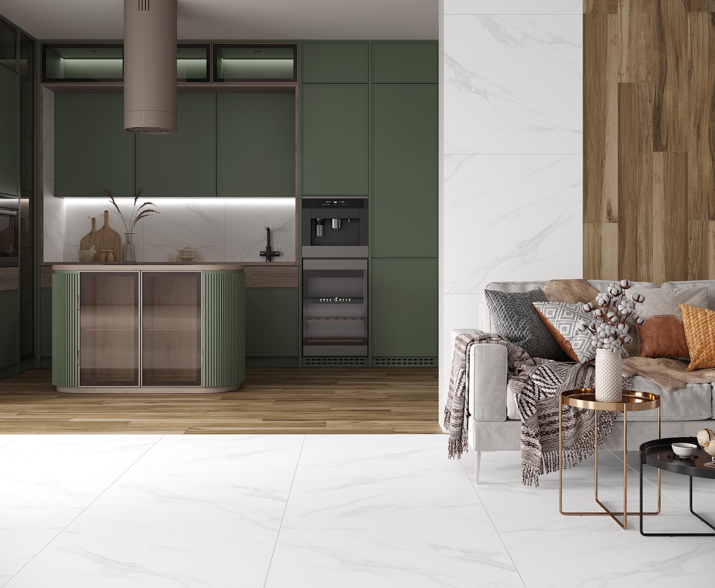 Marmara white Керамогранит белый Лаппатированный 80x80