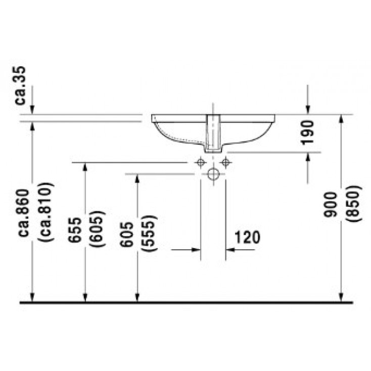 Раковина Duravit D-Code 0338560000 58 см белая