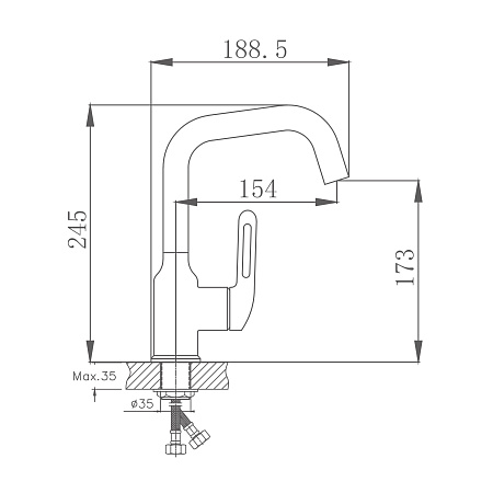 Смеситель для раковины HAIBA HB10825-5, нержавеющая сталь, золото