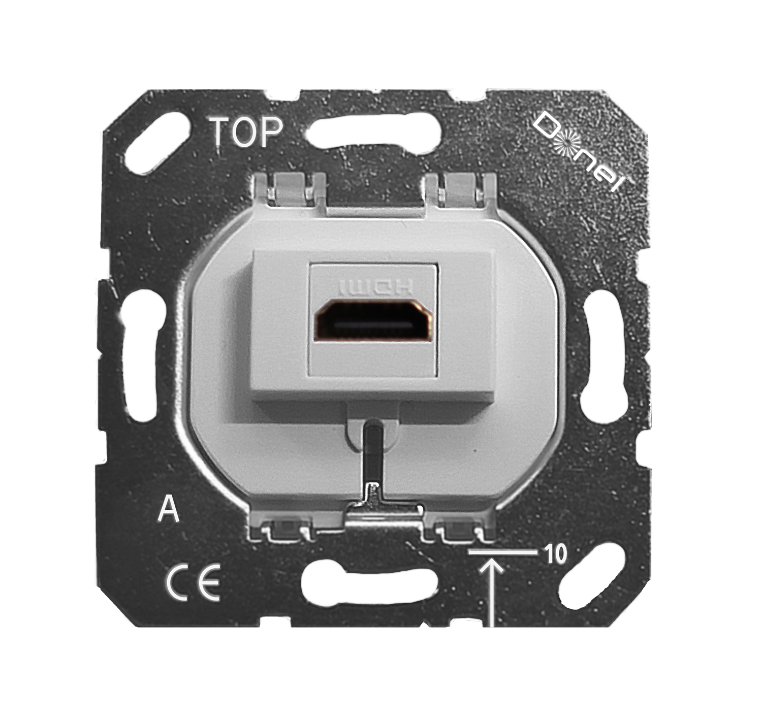 Розетка HDMI 2.0 type A,  производство Donel,  механизм без накладки,  белый