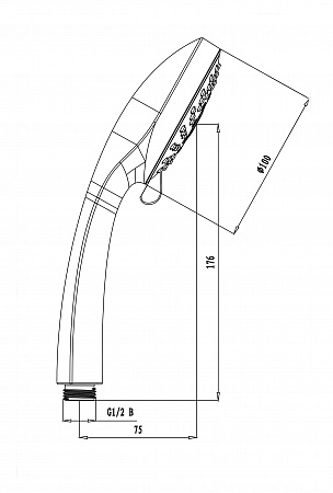 Душевая лейка Lemark LM0125C 5-функциональная, хром