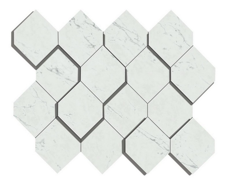 Мозаика Marvel Carrara Pure Mosaico Esagono 3D (AS4A)
