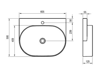 Раковина Ravak Yard 600 XJX01260002, белый