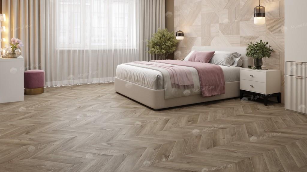LVT плитка Дуб Натуральный Отбеленный Chevron ECO 20-3