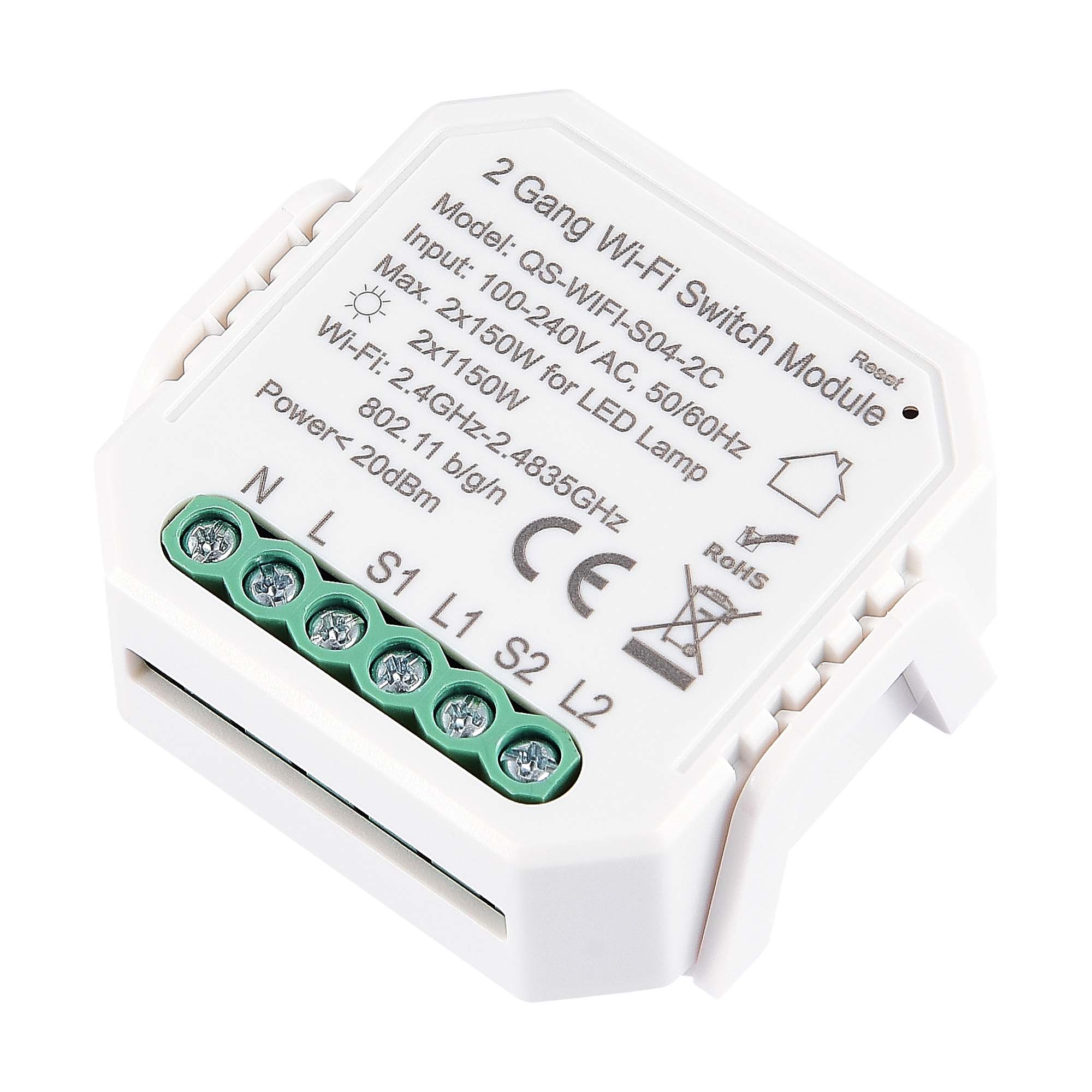 Умное Wi-Fi реле 2 канала, 2x150W