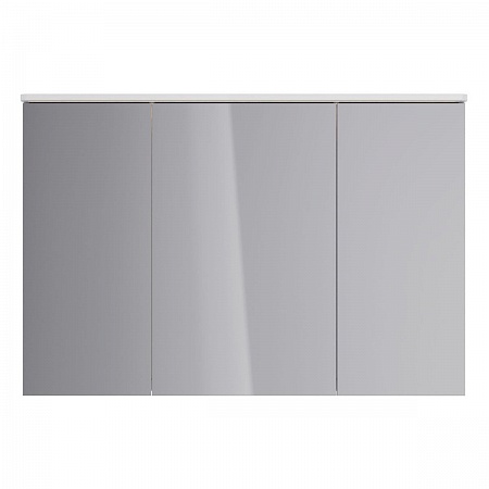 Шкаф зеркальный Lemark ZENON 120х80см 3-х дв, с козырьком-подсветкой, с розеткой, Белый глянец