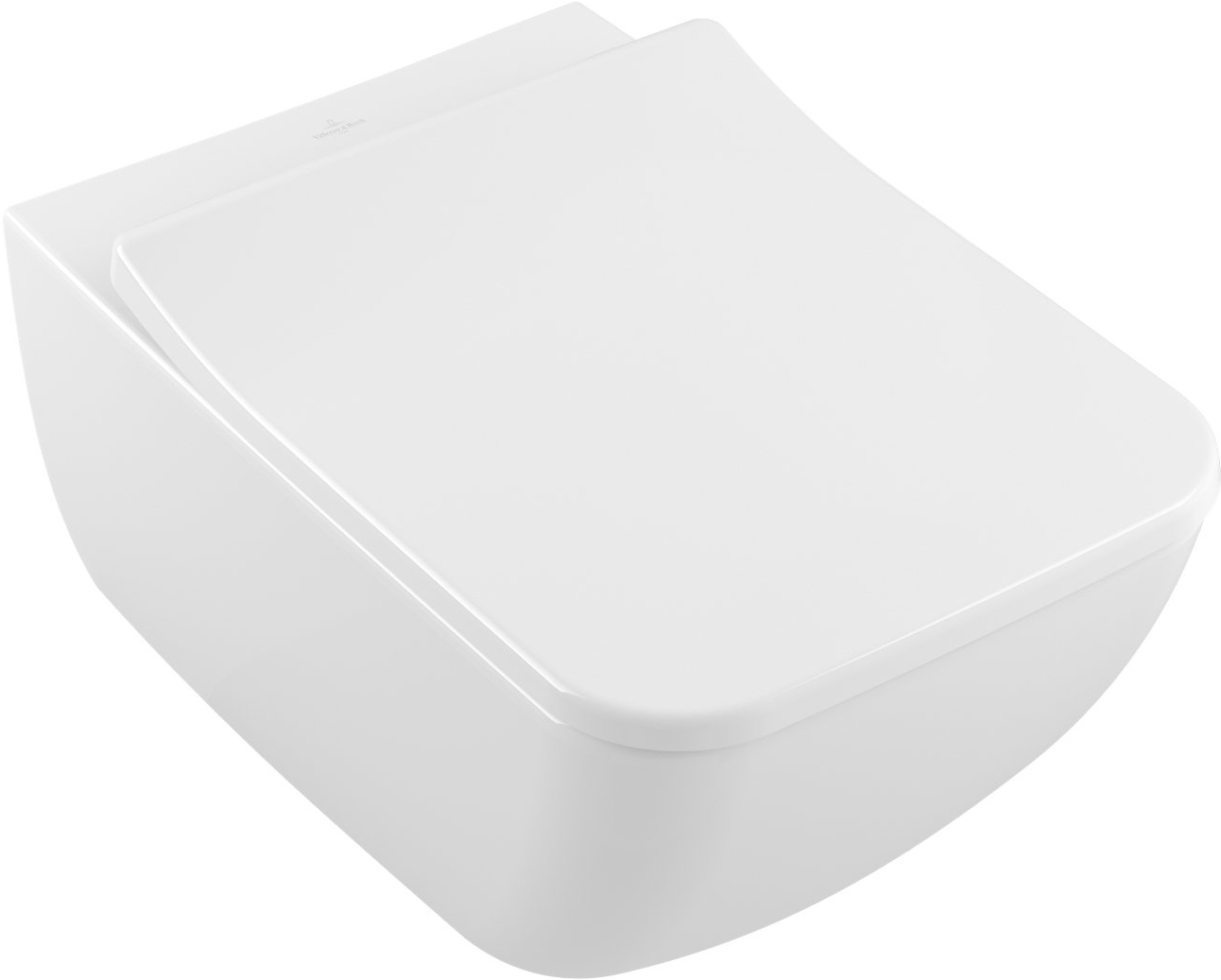 Подвесной унитаз Villeroy & Boch Venticello 4611RSR1 безободковый Ceramicplus с сиденьем микролифт