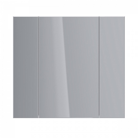 Шкаф зеркальный Lemark UNIVERSAL 90х80см 3-х дверный, цвет корпуса: Белый глянец