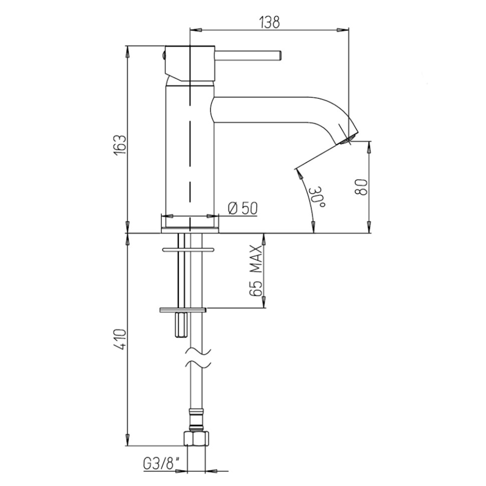 Смеситель для раковины Paini Cox 78PZ205O черный матовый