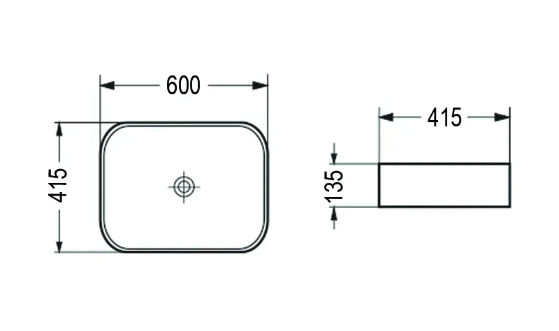 Раковина Azario 60 см AZ-78326MB матовый черный