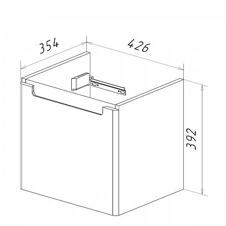 Тумба Lemark BUNO MINI 45см под раковину, подвесная,1 ящик, цвет корпуса, фасада: Белый глянец