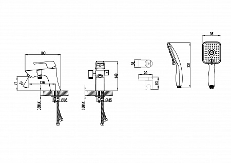 Смеситель Lemark Unit LM4515C на борт ванны