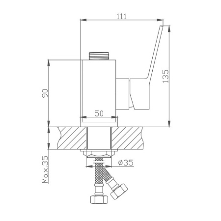 Смеситель для кухни HAIBA HB73559 без излива, латунь, хром