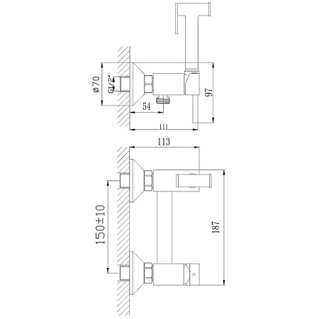 Гигиенический душ HAIBA HB5510-4, латунь, бронза