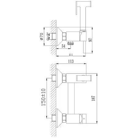 Гигиенический душ HAIBA HB5510-4, латунь, бронза