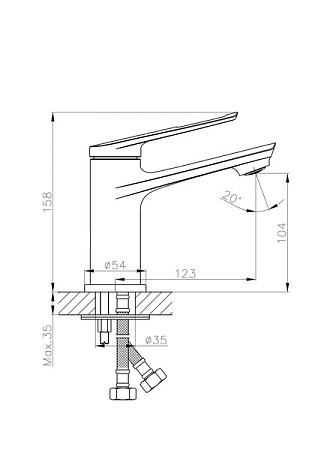 Смеситель для раковины HAIBA HB10595, латунь, хром