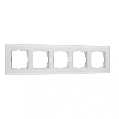 Рамка на 5 постов Senso (белый, стекло soft-touch) W0053101