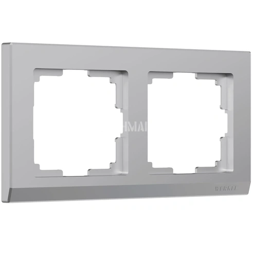 Рамка на 2 поста Stark (серебряный) W0021806