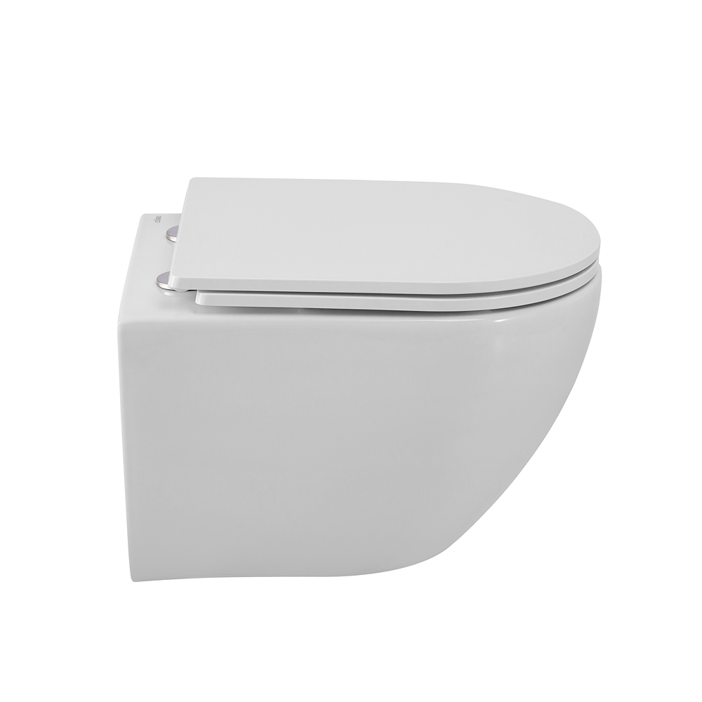 Унитаз подвесной безободковый Cezares Relax CZR-38088-49-TH-TOR/SC с крышкой-сиденьем микролифт, белый