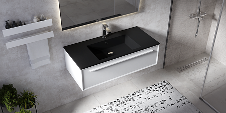 Раковина над стиральной машиной Paola Nero 1000 ST Black
