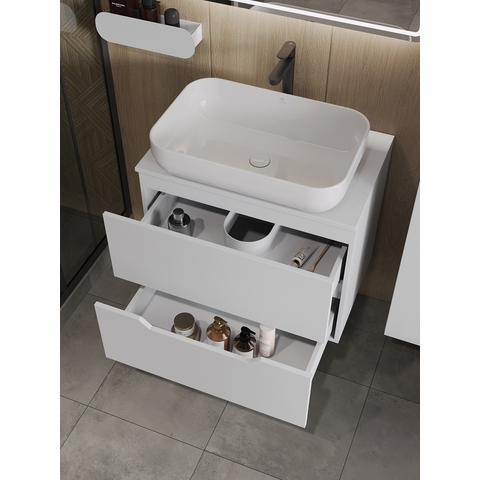 Orange Лайн Li-70TuwMDF+B03-600W тумба с раковиной подвесная 70 см, белый