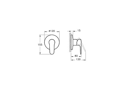 Смеситель Vitra Root Round A4272836EXP для душа встраиваемый, черный матовый