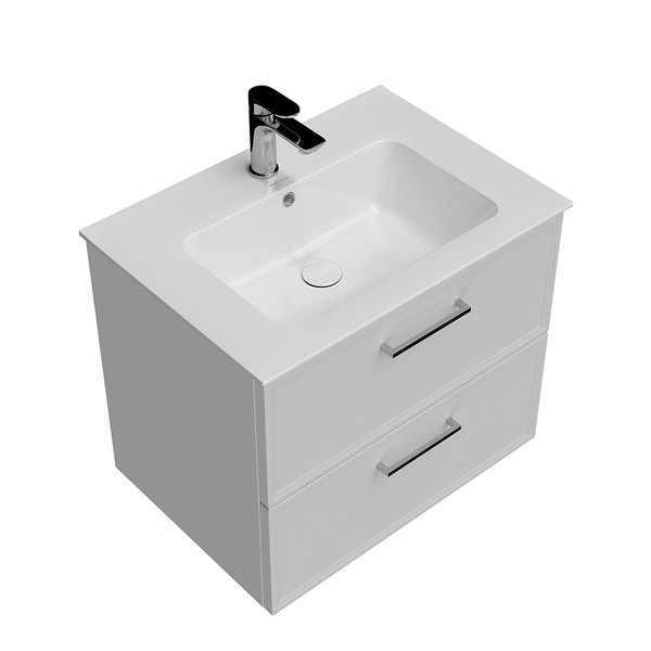PIA.CL.65/WHT.M Тумба PIANO Classic подвесная 65 см, 2 ящика, ясень белый матовый