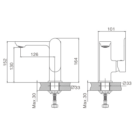 Смеситель для раковины HAIBA HB12590 с термо дисплеем, латунь, хром