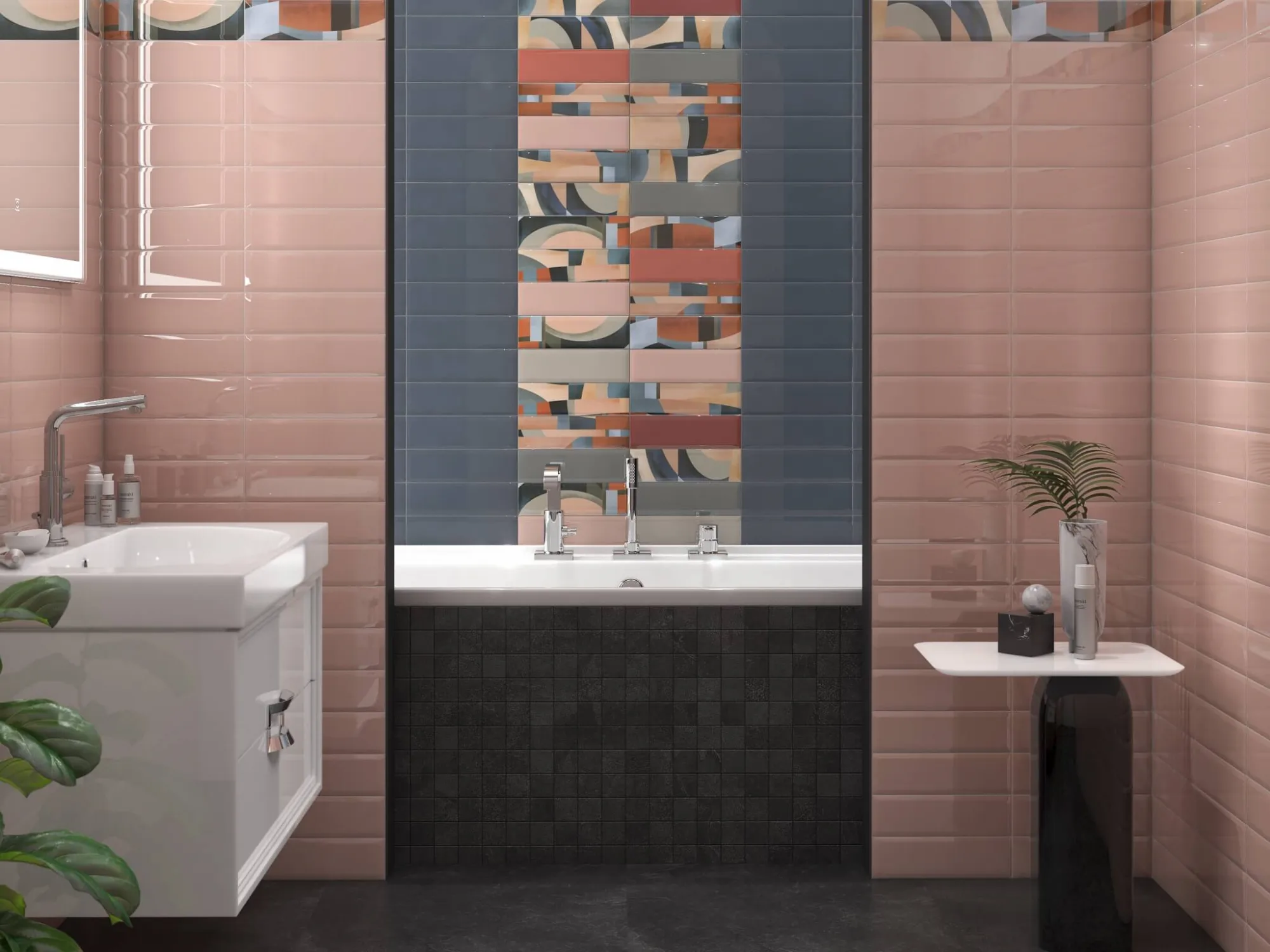 Керамическая плитка Kerama Marazzi Плитка Аккорд розовый светлый грань 8,5x28,5
