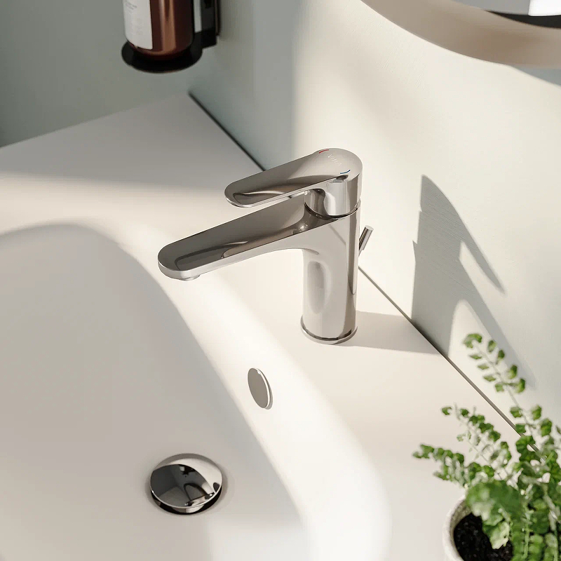 Смеситель Vitra Root Round для раковины, матовый черный