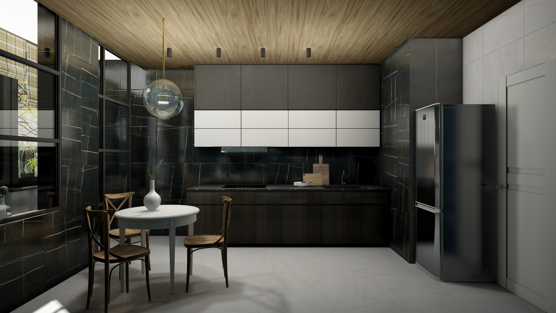 Керамогранит Kerama Marazzi Греппи черный обрезной лаппатированный 60х60