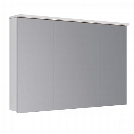 Шкаф зеркальный Lemark ZENON 120х80см 3-х дв, с козырьком-подсветкой, с розеткой, Белый глянец