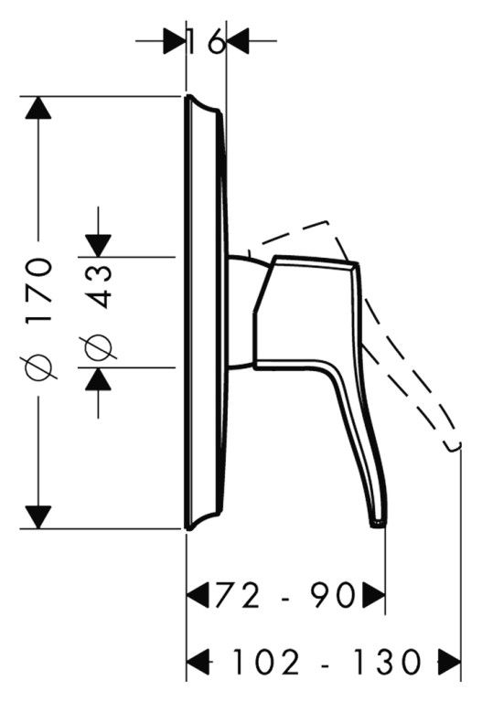Смеситель для душа Hansgrohe Metris Classic 31676000