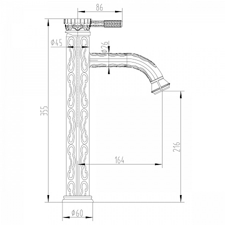 Смеситель Lemark Jasmine LM6609B для умывальника монолитный, высокий, бронз