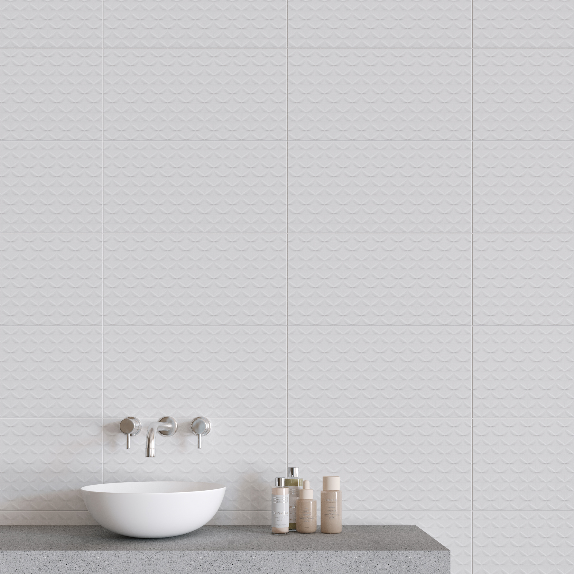 Керамическая плитка Creto Плитка Pastel Waffle white 30х60