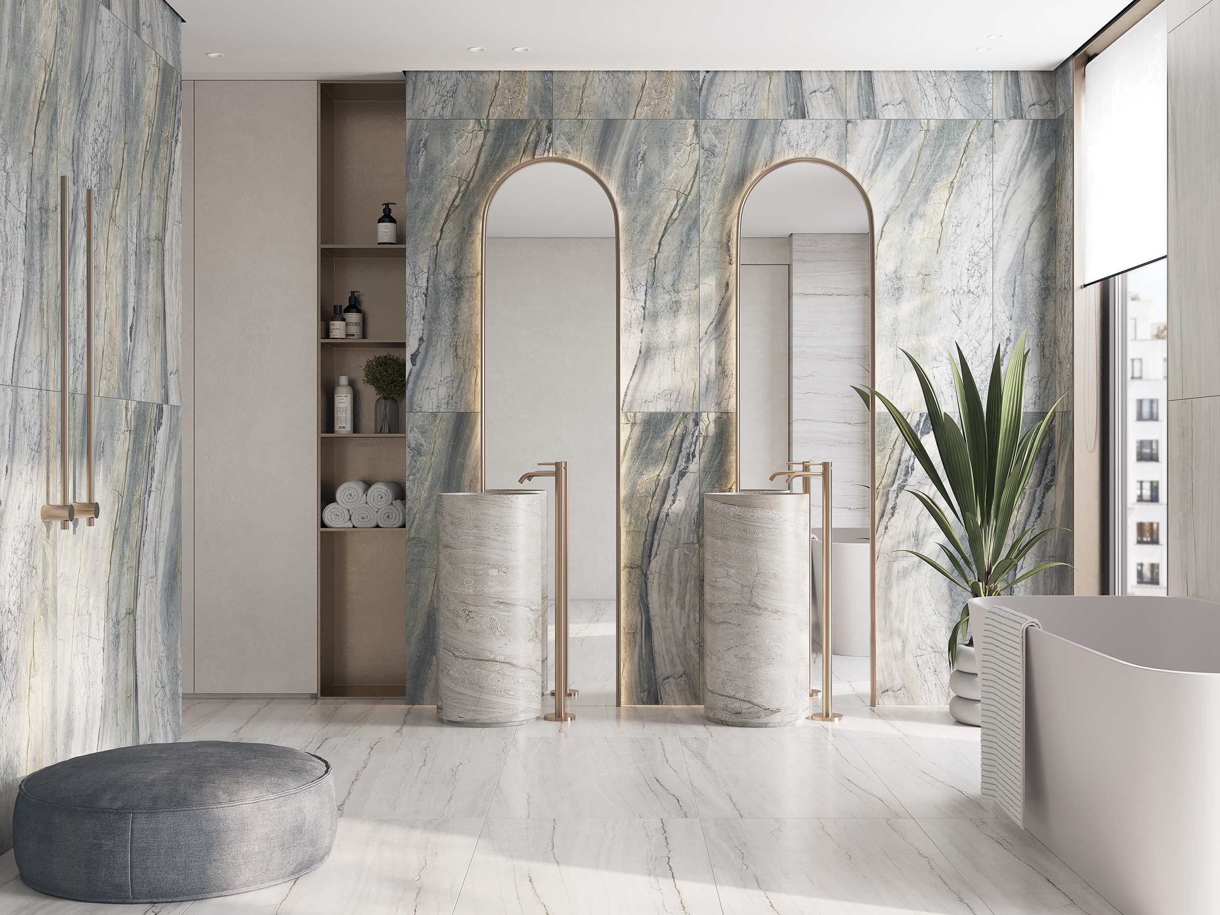 Керамогранит Meissen Elemento 17545 серый рельеф ректификат 60x120