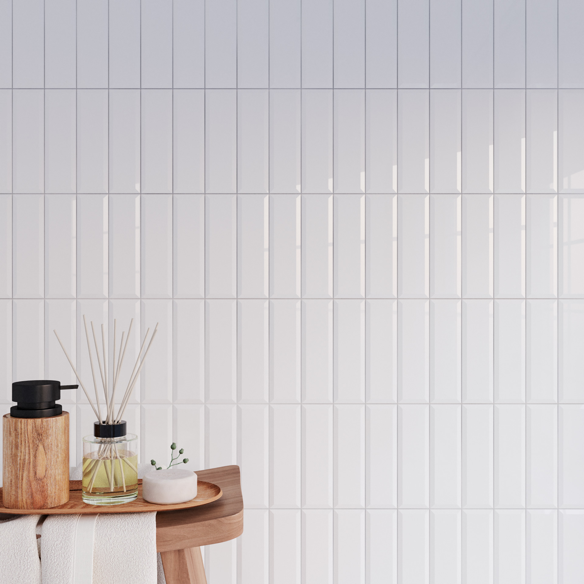 Керамическая плитка Kerama Marazzi Плитка Аккорд белый грань 8,5х28,5