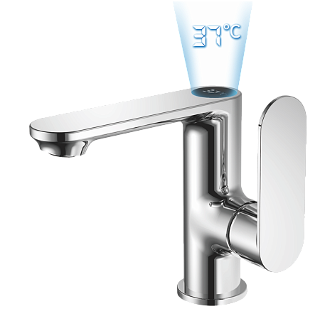 Смеситель для раковины HAIBA HB12590 с термо дисплеем, латунь, хром