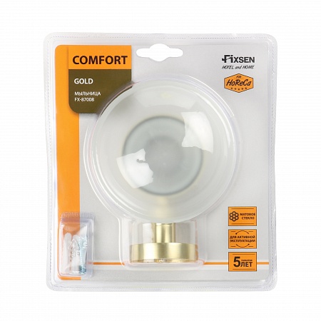 Fixsen COMFORT GOLD Мыльница стекло золото-сатин FX-87008