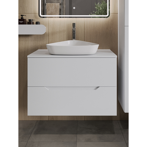 Orange Лайн Li-80TuwMDF+B07-500W тумба с раковиной подвесная 80 см, белый
