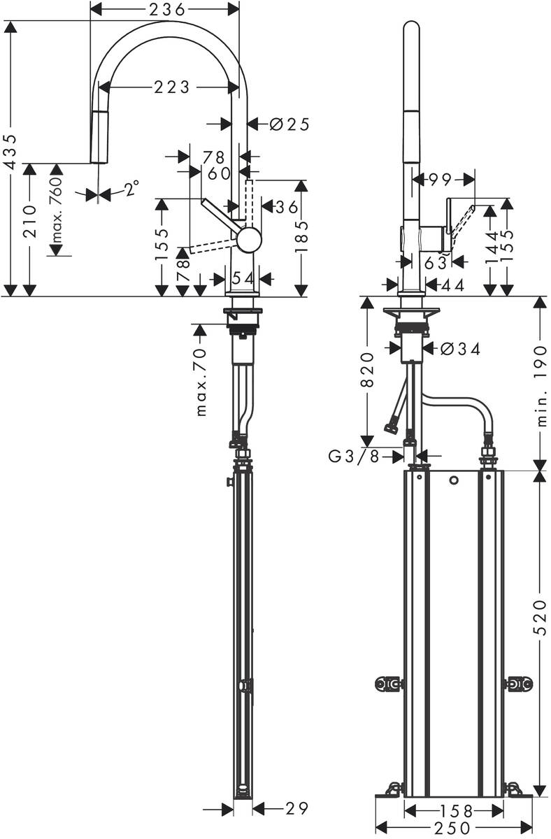 Смеситель Hansgrohe Talis M54 для кухонной мойки 72803000 хром