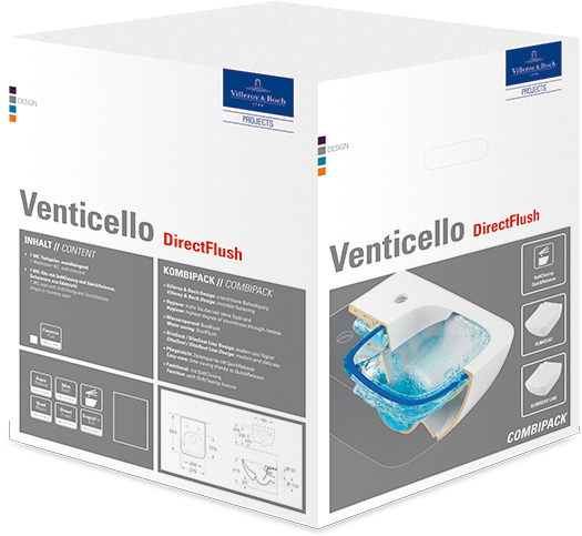 Подвесной унитаз Villeroy & Boch Venticello 4611RLR1 альпийский белый CeramicPlus безободковый