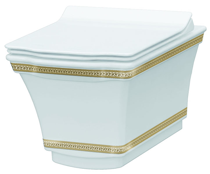 Унитаз подвесной Boheme Hermitage GOLD 951-G с узором