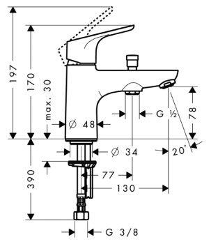 Смеситель на борт ванны Hansgrohe Focus 31930000