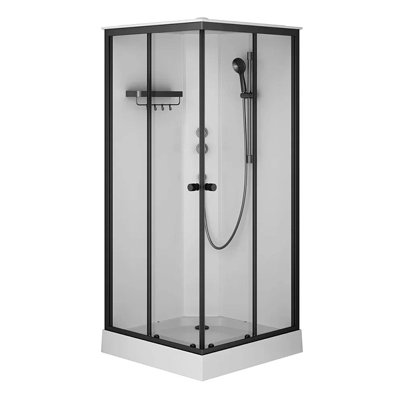 Душевая кабина 90x90 AM.PM X-Joy W94C-403-090BT профиль черный матовый, низкий поддон