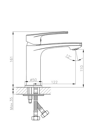 Смеситель для раковины HAIBA HB10587, латунь, хром