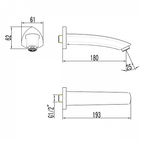 Наполнитель для ванны Lemark LM3581C встраиваемый, 180 мм, для LM3522C, хром