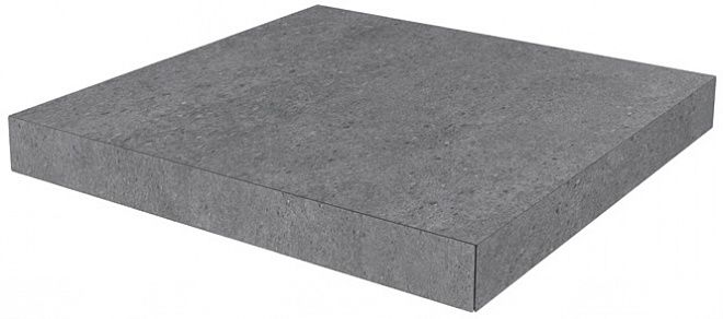 Керамогранит Kerama Marazzi Ступень угловая клееная Фондамента серый темный 33х33