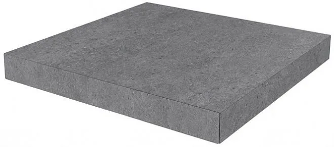 Керамогранит Kerama Marazzi Ступень угловая клееная Фондамента серый темный 33х33